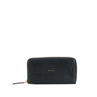 Marni Carteira com zíper e logo gravado - Preto