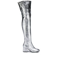 Marni metallic thigh-high boots - Prateado