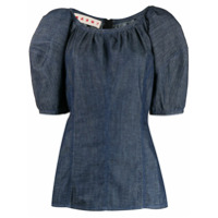 Marni puffed sleeves denim blouse - Azul