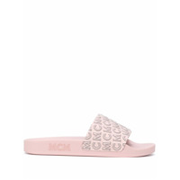 MCM Chinelo com logo - Rosa