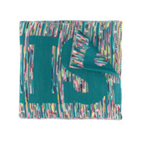 Missoni Cachecol de tricô com logo - Azul