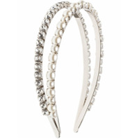 Miu Miu embellished double hairband - Metálico