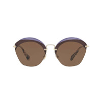 Miu Miu Eyewear hooded sunglasses - Roxo