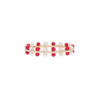 Miu Miu pearl and crystal bangle - Vermelho