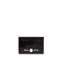 Miu Miu Porta-cartão com animal print - Preto
