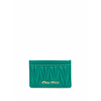 Miu Miu Porta-cartão matelassê - Verde
