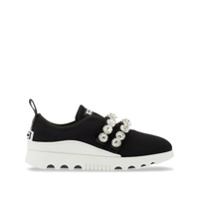 Miu Miu Tênis com aplicações - Preto