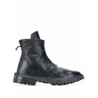 Moma Coturno de couro com cadarço - Preto