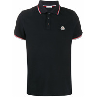 Moncler Camisa polo com patch de logo - Azul