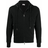 Moncler side-stripe zipped hoodie - Preto