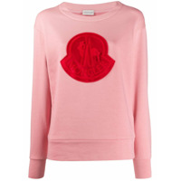 Moncler Suéter com patch de logo - Rosa