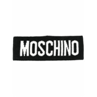 Moschino Cachecol de lã com logo - Preto