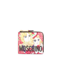 Moschino Carteira com zíper e logo - Vermelho