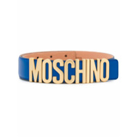 Moschino Cinto de couro com logo - Azul