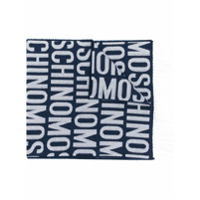 Moschino logo-lettering scarf - Azul