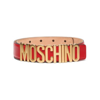 Moschino logo plaque belt - Vermelho