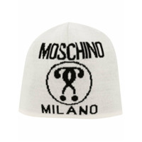 Moschino logo print beanie - Branco