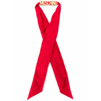 Moschino logo silk scarf - Vermelho