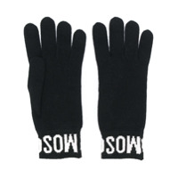 Moschino logo wool gloves - Preto
