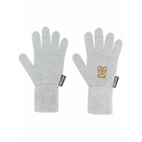 Moschino Luva com patch de ursinho - Cinza
