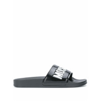 Moschino Slide com estampa de logo - Preto