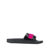 Moschino Slide com estampa de logo - Preto