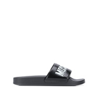 Moschino Slide com logo - Preto