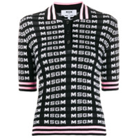 MSGM Camisa polo com logo - Branco