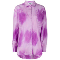 MSGM Camisa tie-dye com listras - Roxo