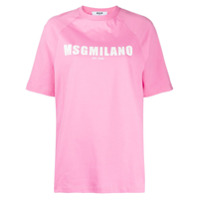 MSGM Camiseta com estampa de logo - Rosa