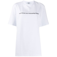 MSGM Camiseta Hard Times - Branco