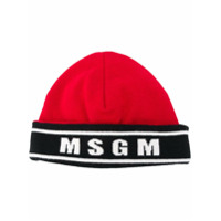 MSGM Gorro de tricÃ´ com logo - Vermelho