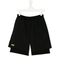 Msgm Kids Bermuda com logo - Preto