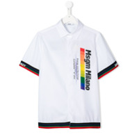 Msgm Kids Camisa polo com logo - Branco