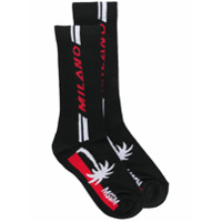 MSGM palm-tree logo socks - Preto