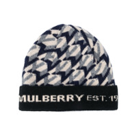 Mulberry Gorro monogramado de tricô - Azul