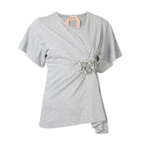 Nº21 Camiseta com aplicação de laço - Cinza