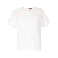 Nº21 Camiseta com bordado e ilhós - Branco