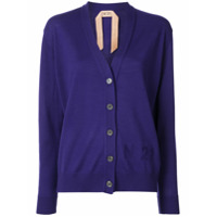 Nº21 Cardigan gola V com logo - Roxo