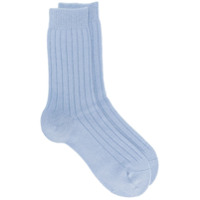N.Peal Par de meias de tricô canelado - Azul