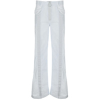 Off-White Calça pantalona com recortes - Azul