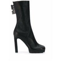 Off-White logo patch ankle boots - Preto