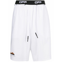 Off-White Short com logo no cós - Branco