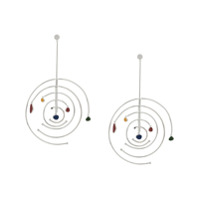 Ooak Par de brincos redondo - Prateado