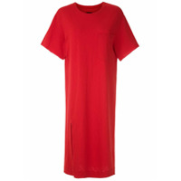 Osklen Vestido canelado com fenda - Vermelho