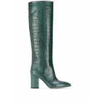 Paris Texas croc-effect knee boots - Verde