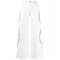 P.A.R.O.S.H. Calça jeans pantalona Caba - Branco