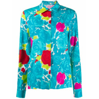 P.A.R.O.S.H. Camisa com estampa floral - Azul