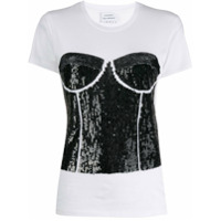 P.A.R.O.S.H. Camiseta corset de paetês - Branco