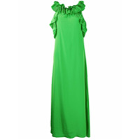 P.A.R.O.S.H. Vestido evasê com pregas - Verde